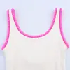 Estilo Europeu e Americano Amazon Aliexpress Tendência Popular da Moda Versátil Cor Contrastante Simples Maiô Peça Única Jovem Elástico Feminino