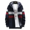 Cárdigan de punto grueso con capucha forrado de forro polar para hombre, otoño e invierno, con cremallera, chaqueta suéter cálida, talla grande, chaqueta casual forrada de forro polar