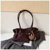Bolsa de ombro vintage descontraída de grande capacidade, bolsa de ombro única elegante estilo motocicleta, bolsa tote estilosa para sair e ir ao trabalho