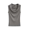 2024 Verão Novo Multi-Wearable Swing Collar Pure Desire Spice Girls Slim-fit T-shirt Feminina Design Sense Off-shoulder Sexy Top