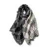 Bufanda Jacquard de Diamantes Moda Retro para Mujer Doble Cara Cálida con Flecos y Borlas Chal de Imitación Cachemir Otoño Invierno Calentador de Cuello