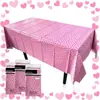 Toalha de Mesa Festa Dia dos Namorados Festa Rosa Amor Toalha de Mesa Decoração de Casamento Descartável Impermeável e à Prova de Óleo Toalha de Mesa em Formato de Coração