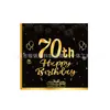 Spot Preto Dourado Tema Aniversário Digital de Um Ano Lenço Festa Festa Decoração Suprimentos Festa