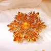 Broche Grande de Flor de Cristal Vintage para Mujer, Broche Floral de Moda de Lujo Ligero para Vestido, Accesorio Popular de Venta Transfronteriza para la Temporada de Graduación