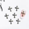 Venta caliente transfronteriza, serie de Halloween, joyería de uñas con forma de corazón de ganchillo oscuro, aleación de calavera, corazón, alas, decoración de uñas