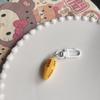Lindo Llavero de Bocadillo de Desayuno Simulación de Baozi Corazón de Niña Colgante para Mochila Regalo para Novia Joyería Colgante Rosa