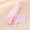 Guantes de Verano para Mujer, Cortos, de Encaje Floral, Protección Solar, para Conducir, Dedos Finos, Negros, Protector Solar Anti-ultravioleta, Ciclismo