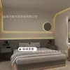 Móveis de Hotel de Gama Média a Alta Quarto Padrão Conjunto Completo de Cama Box para Pousada Mesa de Cabeceira Design de Reforma e Transformação Luxo Leve Instalador Fabricante