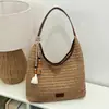 Bolsa Tote de Palha para Mulheres 2026 Novo Estilo Estilo Preguiçoso Bolsa de Ombro Grande Capacidade Casual para o Dia a Dia Férias na Praia Bolsa de Axila