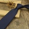 Corbata Serie Azul Hombre Retro Rayas Ideas Británico 8cm Vestir Profesional Blanco y Negro Patrón de Mano Cuadros