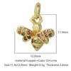 Nueva Tendencia de Moda Colgante de Mariposa con Circonita Microincrustada de Cobre Accesorios de Joyería para Pulsera, Collar, Pendientes, Llavero