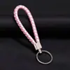 Joyería Tejida Creativa Llavero de Cuerda de Cuero Colgante para Coche Llavero de Cuerda de PU para Pareja Pequeño Regalo Fabricante Bolsa