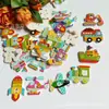 Al por mayor en stock Populares de Comercio Exterior Botones de Madera Patrón de Dibujos Animados Accesorios para Manualidades DIY Hecho a Mano