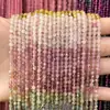 Cuentas pequeñas facetadas de turmalina natural degradada, cuentas sueltas de cristal turquesa, accesorios para joyería DIY, pulseras y collares de cuentas