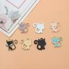 Accesorios de joyería DIY transfronterizos creativos de dibujos animados aleación gota de aceite llavero pulsera colgante de collar amor gatito