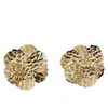 Pendientes Populares Metálicos Plegados de Flor Transfronterizos, Pendientes Florales Tridimensionales Exagerados Estilo Europeo y Americano, Diseño de Nicho Versátil
