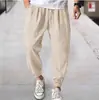 Moda Casual Amazon Calças Masculinas Largas Verão Respiráveis Calças de Tornozelo Calças Retas de Praia Cor Sólida Atacado