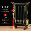 Set de Pinceles Wenchang al por mayor 4 Piezas + Colgante para Bolígrafo Portacepillos Adornos de Escritorio Li Bai Du Fu Tallados Cuatro Celebridades Listas Doradas
