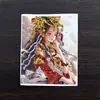 Pintura Thangka Dorada de Color al por Mayor Núcleo Zorro de Nueve Colas Hada Zorro Zakiram Vida Pasada y Vida Presente Thangka con Dorado Espolvoreado Tarjeta de Lienzo Núcleo