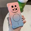 Funda Adecuada para Teléfono Móvil Huawei Mate80 Color Degradado Magnética Borde Sin Bordes Pura80 Mate Mágico8 Anticaídas Dura