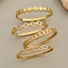 Pulsera de Forma Geométrica Hueca Incrustada con Cierre de Circonita Acero Inoxidable Chapado al Vacío PVD Moda Simple Pulsera para Mujer