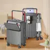 Maleta Marco de Aluminio Apertura Frontal Gran Capacidad Carrito Multifuncional Caja con Contraseña Rueda Silenciosa Rueda Amortiguadora