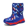 Botas de nieve para niños, zapatos grandes de algodón para niños, botas cortas cálidas de invierno forradas de felpa para exteriores, botas para niños mayores, zapatillas deportivas casuales