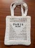Bolso Bandolera Cuadrado de Moda Ps Bolso Tejido con Calados de Malla Bolso de Playa de Verano con Gran Capacidad Bolso de Vacaciones para Mujer