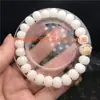 Pulsera de Raíz de Bodhi Blanca de la Suerte con Pata de Gato Quemada en Carbón Gato de la Fortuna Bebé Buda Pulsera para Estudiantes