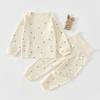 Conjunto de Dos Piezas para Bebé, Clase A Protección de Barriga de Cintura Alta Primavera y Otoño Ropa de Otoño para Bebé y Conjunto de Pantalones Largos, Ropa de Casa para Niños