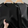 [Destacado] Camiseta de manga larga para hombre, adecuada para primavera y otoño, estilo casual, cuello redondo, corte holgado, transpirable, versátil y ligera, camiseta interior