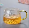 Copo de Vidro Borossilicato Resistente ao Calor com Cabo Colorido Padrão Martelo Resistente a Altas Temperaturas Uma Pessoa Uma Cor Copo Não Misturado Copo de Chá Copo de Suco Escritório