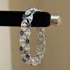 Pulsera con Hebilla Geométrica Ovalada de Circonita Nueva Europea y Americana Pulsera de Lujo Ligero con Sensación de Alta Gama Joyería de Mano Versátil y de Moda