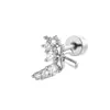 Brinco de Osso da Orelha Stud com Piercing de Cartilagem em Formato de Laço, Sapatos de Salto Alto com Design Exquisito e Estiloso Estilo Ins, Microincrustados com Zircônia