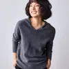 Sudadera con capucha de lana sin costuras y lentejuelas para otoño e invierno, diseño suave y brillante de lentejuelas, suéter tejido casual con capucha para mujer, adecuado tanto para usar solo como debajo de otra prenda.