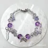 Pulseira de Cristal Borboleta Estilo Antigo Fresca e Elegante para Mulheres, Design de Nicho, Alto Valor Estético, Adequada para Estudantes, Pulseira de Melhor Amiga, Acessório de Presente