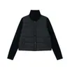 Chaqueta de Algodón Ligero para Mujer Otoño e Invierno Nuevo Diseño de Forro Cálido Empalme Ropa Exterior Ligera de Manga Larga para Mujer