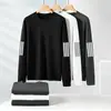 Camiseta de manga larga para hombre, camiseta casual deportiva de manga larga con cuello redondo para hombre, camiseta básica estampada de manga larga, ropa para hombre