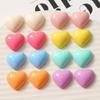 Pendientes de resina con forma de corazón de melocotón, color Joker coreano, color sólido, brillante, para bricolaje, horquillas, carcasas para teléfono móvil, venta al por mayor