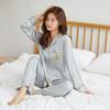 Pijama para Mujer, Estilo Nuevo de Alta Gama, Traje Cárdigan de Manga Larga Estilo Hada de Seda de Hielo, Estilo de Transmisión en Vivo de Celebridad de Internet, Color Puro, Lujo Ligero para Uso en Casa