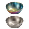 Plato pequeño redondo de acero inoxidable para salsas y condimentos, ideal para cocina doméstica, sushi y aperitivos japoneses y coreanos.
