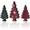 Nuevos adornos navideños de madera con diseño de copo de nieve a cuadros vintage, combinación de tres colores, centro de mesa para escritorio, juego de decoración de 3 piezas