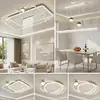 Lámpara de sala de estar italiana minimalista de cielo estrellado nuevo, lujo ligero con una sensación de alta gama, lámpara de techo rectangular simple nórdica, accesorios de iluminación Zhongshan