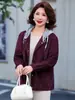 Abrigo de otoño para madre talla grande, sudadera con capucha casual a la moda para mediana edad, cárdigan de primavera y otoño para mujeres de mediana edad y mayores, elegante