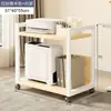 Estante de Chão com Prateleiras para Impressora, Armazenamento para Arquivos de Escritório, Gabinete Organizador para Host de Computador com Rodas