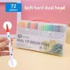 Amazon Shein Temu Marcadores de Ponta Macia, Múltiplas Especificações, Canetas de Cor Artística Laváveis para Crianças, Canetas de Aquarela de Ponta Dupla