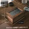 Caja de Almacenamiento de Vidrio para Escritorio con Flor de Begonia Estante de Almacenamiento Juego de Té de Madera Retro Organizador de Artículos Varios Caja de Joyería a Prueba de Polvo con Tapa abatible