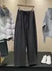 Otoño/Invierno 2026 Pantalones Dios Pantalones Anchos Fluidos Conjunto para Persona Perezosa Holgado Cómodo Cubren Caderas Adelgazantes Pantalones de Terciopelo Copo de Nieve Scimitar Mujer