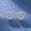 Aretes de moissanita de simulación de transmisión en vivo para mujer, amor ins, plata esterlina S925, circonita, aretes de moissanita de seis garras, aretes