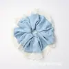 Scrunchie de Renda Estilo Coreano Novo Elástico de Renda para Cabelo Primavera e Outono Doce Cor Sólida Corda para Rabo de Cavalo Feminino Fresco e Simples